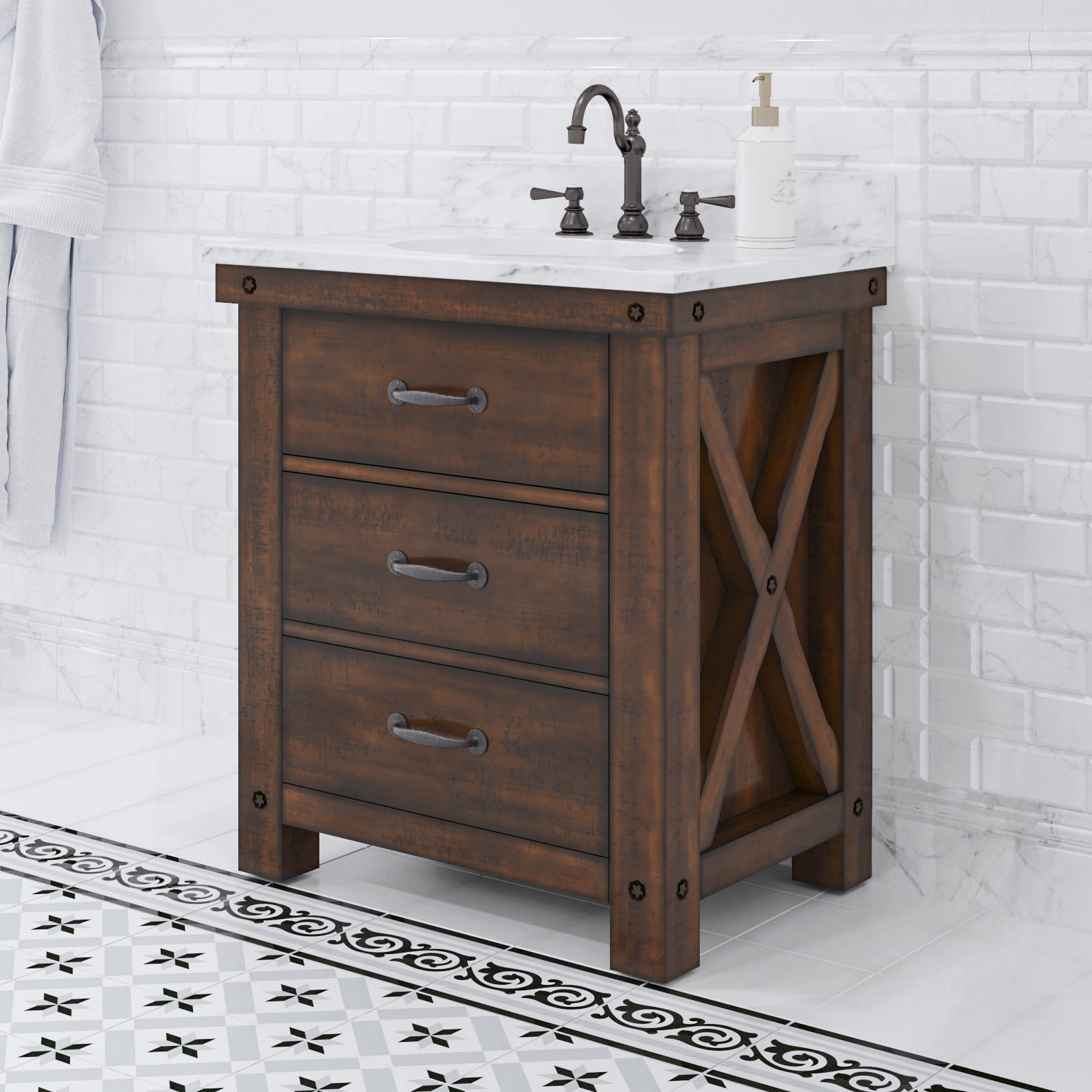 Laurel Foundry Modern Farmhouse® Aberdeen 30" Bath Vanity in Rustic ...